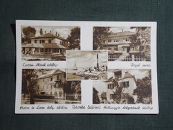 Képeslap,Siófok,Balaton,Hutter,Hellas gyár,Csatorna művek üdülő,Royal panzió,Karinger Bp. kiad,1935-