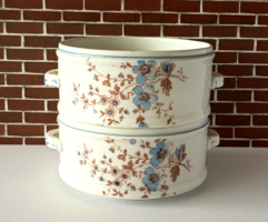 2 RÉSZES RÉGI  PORCELÁN ÉTHORÓ MEZEI VIRÁG MINTÁVAL 1920-30-AS ÉVEKBŐL