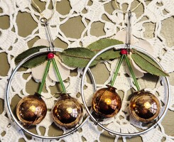 Karácsonyfadísz Gablonzi üveg díszek cseresznyék