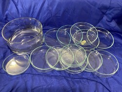 Régi üveg  tégelyek, petricsészék, órásműhelyből, 13 db egyben