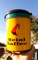 Julius Meinl csatos, fém, kávés doboz, reklám