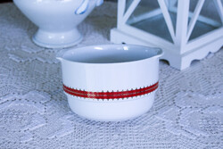 Alföldi Erzsébet „piros aranyszalagos”, leveses tál