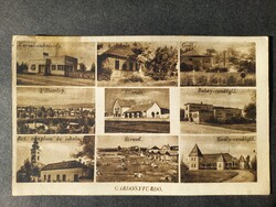 Régi képeslap Gárdonyfürdő: Állomás, Karsai cukrászda, Grill, Babay vendéglő, Strand, Villatelep