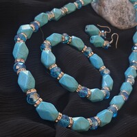 Türkinit nyaklánc, karkötő és fülbevaló