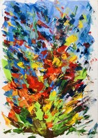 Csodálatos virágok. Wonderful art by Konrad Biro 70x50 cm, akrill olaj, vászon.