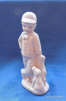 Gerold porcelán fiú kutyával figura - 18,5 cm (po-2)