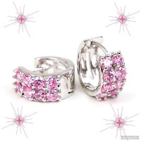 KISLÁNYOKNAK IS 18 KT-S FEHÉR ARANNYAL GALVANIZÁLT SWAROVSKI KRISTÁLY KÖVES CSODA RAGYOGÓ FÜLBEVALÓ