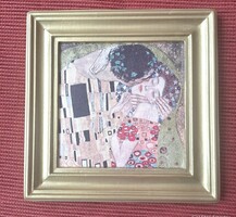 Klimt Csók című festmény decoupage képen,  kézműves termék