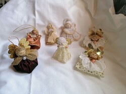 Retró, kézműves angyalka karácsonyfa díszek, darabonként választható. 38.