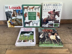 -AV691- 5db Régi Lovas Könyv Egyben Eladó