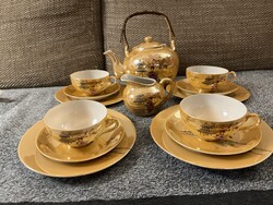 4 személyes japán tojáshéj porcelán teáskészlet nagyon szép állapotban