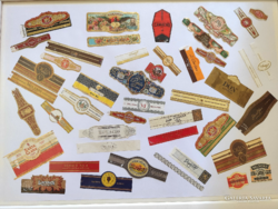 Szivar cimke gyűjtemény üvegezett keretben