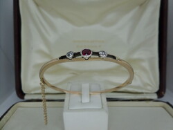 Antik arany karreif / karkötő rubinnal és brillekkel