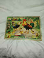 Régi fa mesekocka kirakós játék eredeti dobozában     N