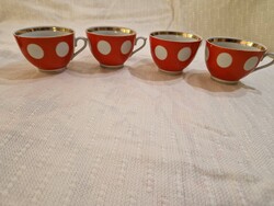 Orosz porcelán retro pöttyös csésze cseszék