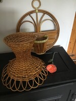 Retro kézműves fűzfavessző és szalma tárgyak
