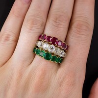 MAGYAR NEMZETI SZÍNŰ CIRKÓNIA KÖVEKKEL KIRAKOTT GOLD FILLED GYŰRŰ,A KÖVEK KÖRMÖLTEK ÍGY NEM ESIK KI