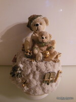 MACKÓ - ZENÉLŐ - FORGÓ  - 17 x 12 cm  - KERÁMIA - NÉMET - HIBÁTLAN