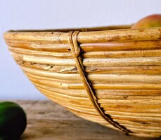 Vintage, 1970-es évekből származó, 48 cm-es Gabrielle Crespi bambusz dekor tál