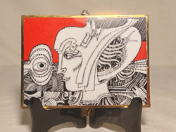 Hollóházi Szász Endre porcelán kép