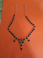 Mese szép 925-ös art deco zöld  aventurin köves ezüst nyakék szinte új 50cm