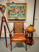 Klasszikus Angol bőrfotel ,valódi bőr karosszék , hibátlan állapotú irodaszék