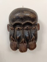 Majom maszk antik afrikai patinás fa maszk Bamileke népcsoport Kamerun africká maska 285 dob 43 5378