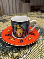 Keith Haring tervezte Könitz pop-art eszpresszós csésze aljjal