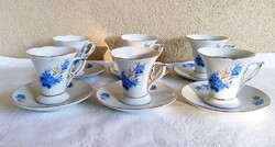 Kék rózsás porcelán kávés csészék
