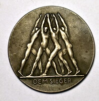 Carl Poellath verde 1930 ! SZÍN EZÜST ! ART DECO SPORT ÉREM - DÍJ EREDETI DOBOZÁBAN