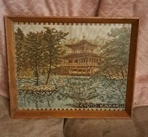 Kyoto Kinkaku textilkép – Japán Arany Pavilon gobelin falikép