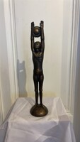 Záhorzik Nándor (1935-) bronzhatású epoxy szocreál szobor 44cm