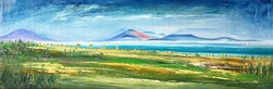 Szalai Krisztián : Balatongyörök Szépkilátó. 30x90 cm olaj/vászon