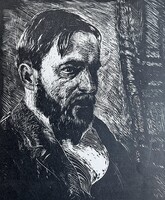 Juhász Gyula portréja (fametszet) híres magyar költő, magyar irodalom