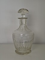 Régi csiszolt dugós üveg ital kínáló üveg whiskeys üveg 24 cm