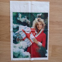 Régi SKÁLA- COOP Áruház karácsonyi nejlon reklámszatyor,  reklámtárgy, retro