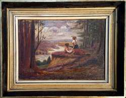 XVIII. századi osztrák kép , családi hagyatékból. Gyűjtői csemege 38x30cm kerettel.