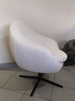 Retro forgófotel ,új Hófehér teddy huzattal.