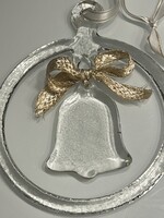 Svéd Kosta Boda üveg karácsonyi ablakdísz, Bertil Vallien dizájn, 23 cm átmérő