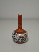 Régi kisméretű madaras japán kutani porcelán váza 8.5 cm