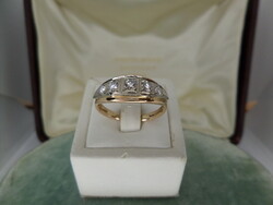 Art deco stílusú arany gyűrű 5 brillel