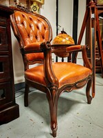 Angol chippendale fotel, karosszék nagyon kényelmes , szép patinás állapotban chesterfield tűzéssel