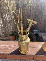 Régi bronz asztaldísz kerti szárszámok