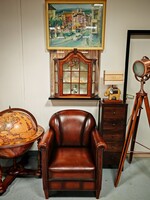 Klasszikus chesterfield stílusú bőr fotel ,valódi bőrfotel karosszék , kiváló állapotú bőr klubfotel