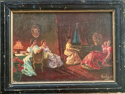 Régi festmény, Szélig Sá… szignóval