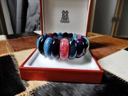 Csíkos achát ásvány köves karkötő - újszerű állapotban.