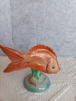 Drasche porcelán kézi festésű halacska, jelzett, 9 x 11 cm