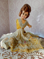 Ritkaság! Nagyméretű antik műanyag baba kb. 88 cm