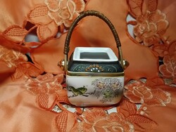 Antik japán porcelán teafűtartó,  fűszertartó