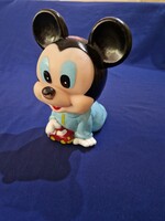 Retro Baby Mickey egér figura  gumi bábu csipogós baba játék